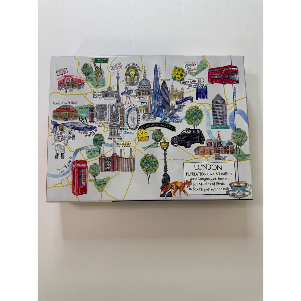 Galison London 1000 Piece Jigsaw Puzzle Hennie Haworth Illustrated Map Landmarks